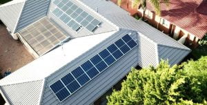 Large solar system installed on roof