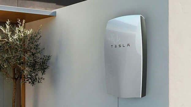 Solar battery mounted on wall
