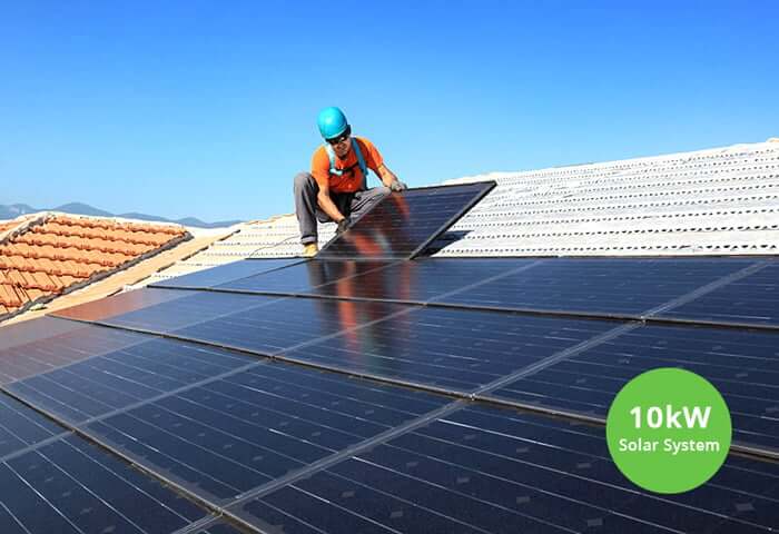 10kWh solar system being installed