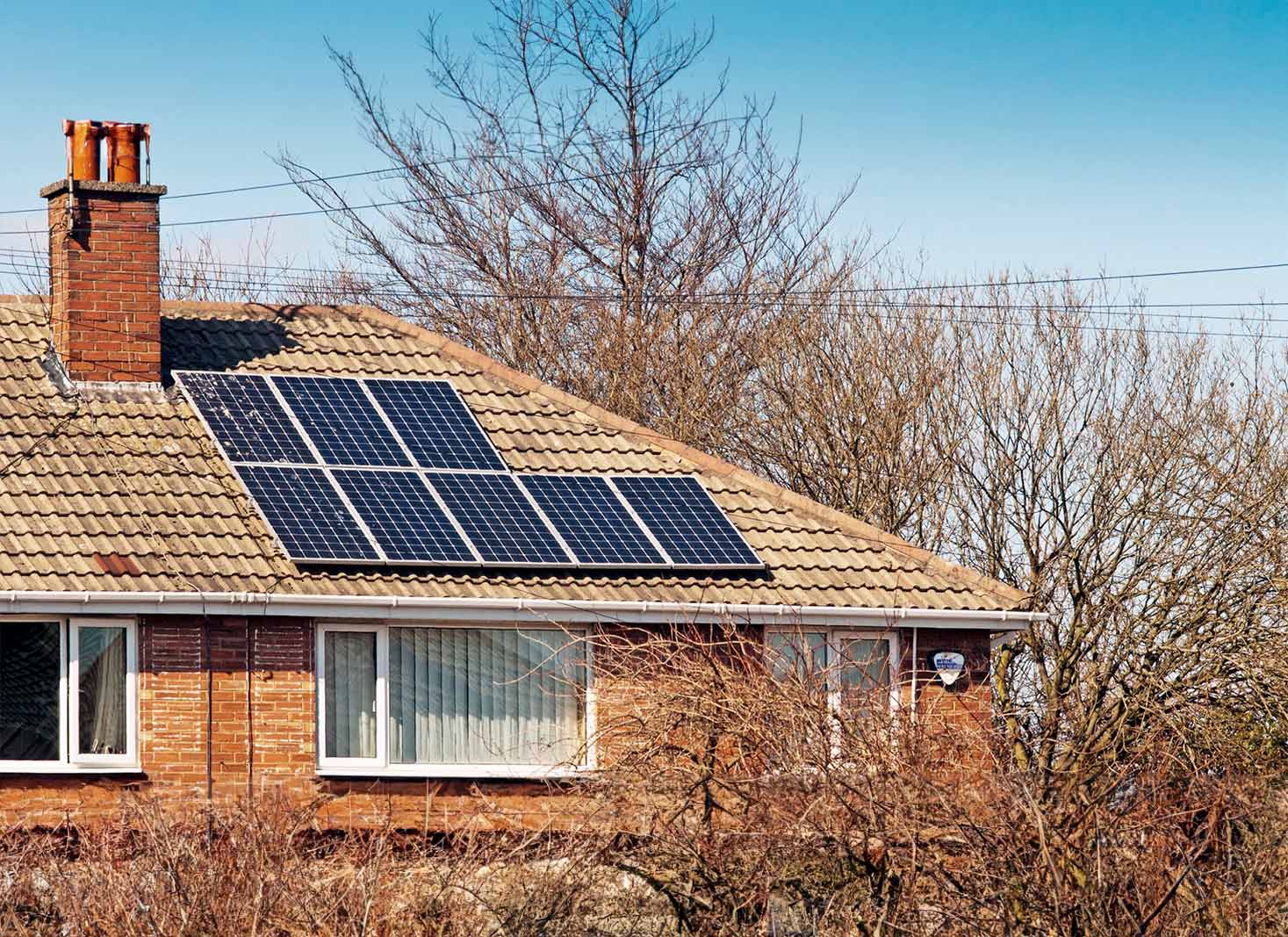 A residential solar panel system