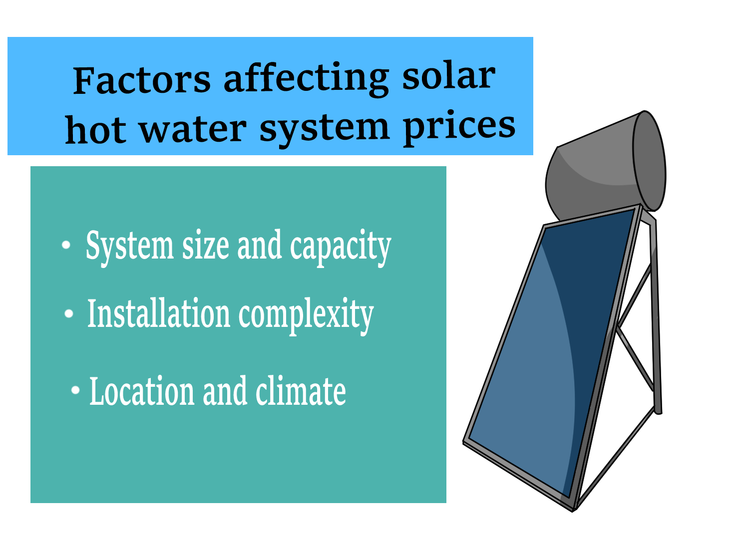 Factors affecting solar hot water system prices