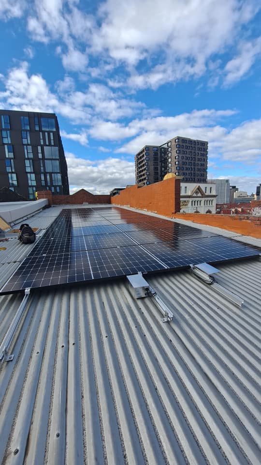 EGS Electric Gas Solar panel commercial installation