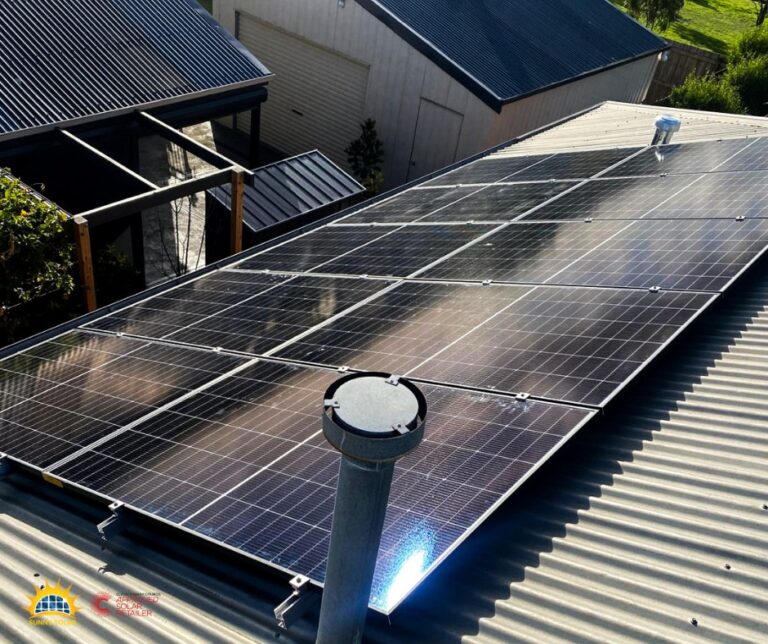 Sunny Solar panel residential installation