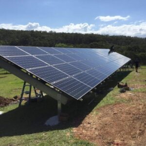 Quality Solar Systems panel ground mount installation